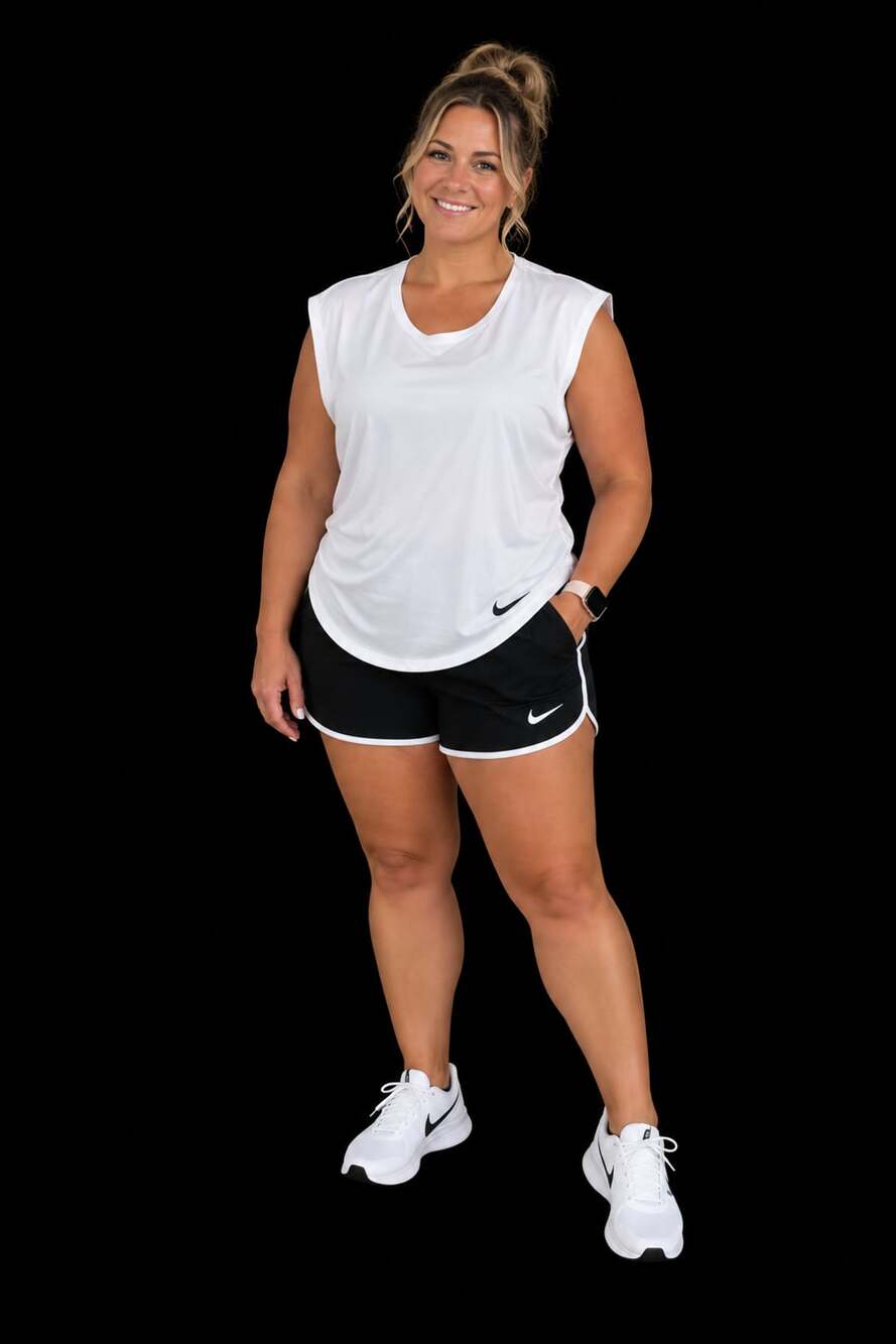 Nike Women's White Dri-FIT Oversized Athletic Tank Top Size L
